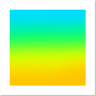 Cheerful Gradient from Blue to Green to Yellow Posters and Art